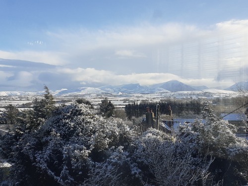 The fells in winter from the Vettriano room