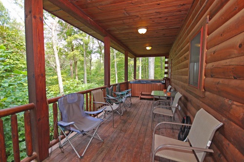 Back Deck, with Hot Tub and Chairs, also Charcoal Grill (not shown)
