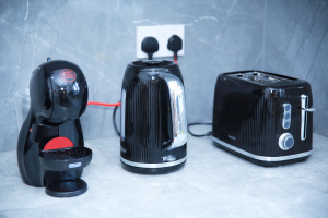 Toaster, kettle and coffee machine