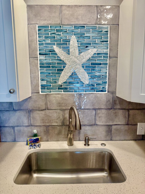 kitchen starfish tiile mural 