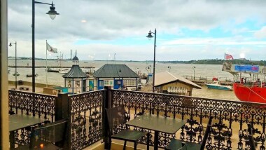 the Halfpenny Pier taken from the balcony at the Pier hotel