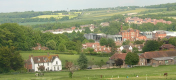 View across house and toward Blandford