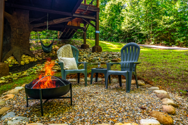 your private firepit surrounded by the beauty of tennessee.