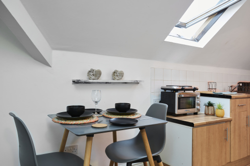 Modern kitchen with all essentials for short or extended stays