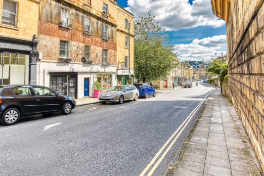 View of Walcot Street, right outside Apartment