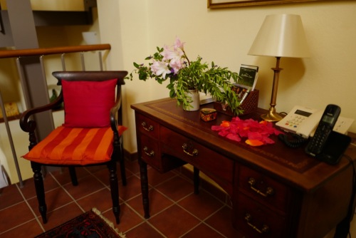 Desk and information area