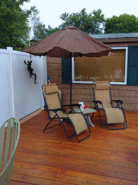 Lounge chairs & Umbrella on the deck