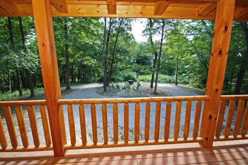 Looking from front deck, toward Fire Pit and driveway