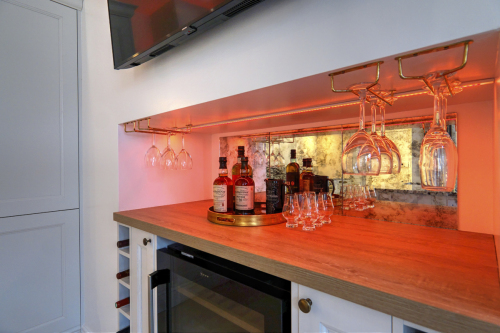 Cheers - well equipped butlers station with drinks chiller and glasses