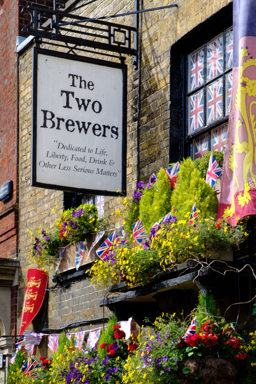Sign outside the Two Brewers Pub, Windsor, England