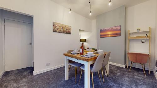 Spacious dining room and office space