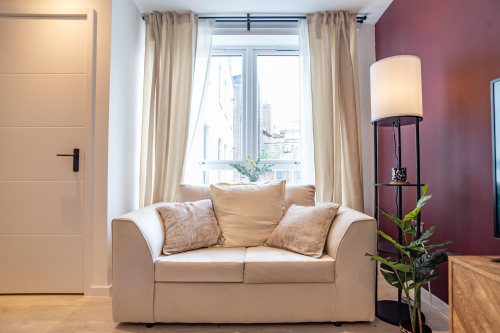 Bright living area with comfortable seating, perfect for unwinding after a busy day. Living room has added benefit of a further double sofa-bed.