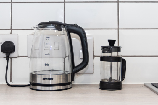 Kettle and cafetière provided, along with free tea, coffee and sugar throughout your stay — everything you need for a fresh brew anytime.