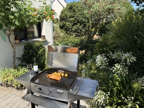 plancha sur la terrasse à coté de la cuisine