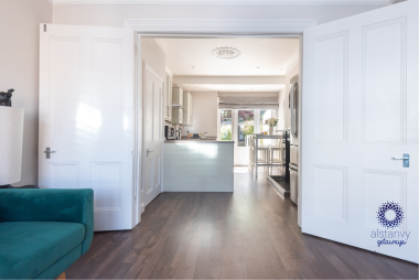 Large open plan lounge and kitchen 