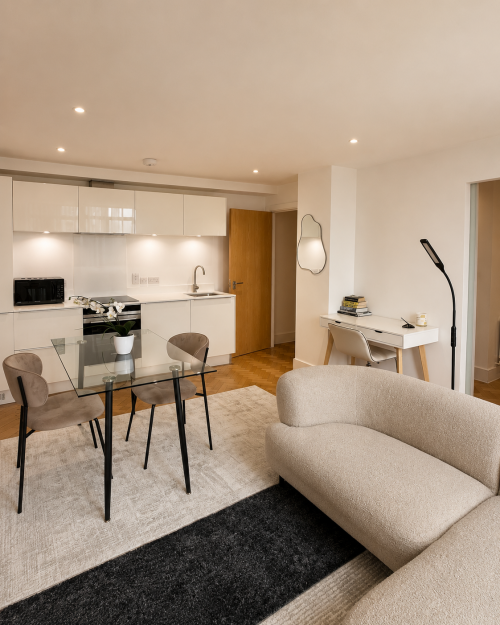 A fully equipped modern kitchen with everything you need to cook, dine, and feel right at home during your stay.