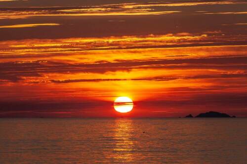 Couché de soleil sur la baie