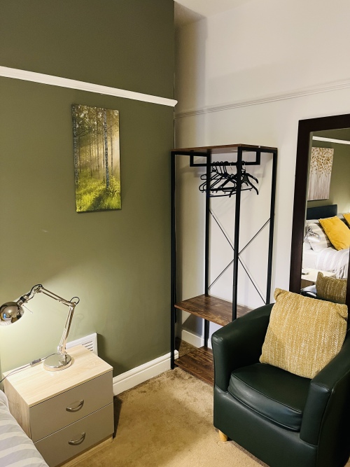 Clean modern yellow sleep space