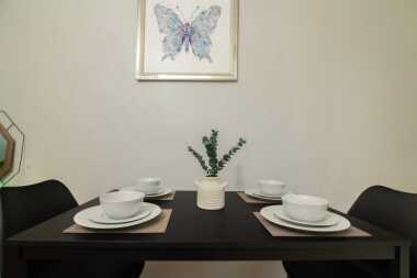 Dining room with utensils