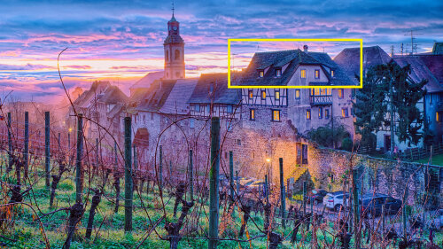 Our White Stork***** loft, on top of the rampart, facing the vineyard.