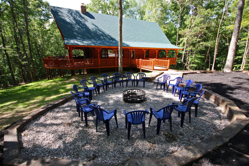 Fire Pit Area, with Maple Ridge Lodge beyond