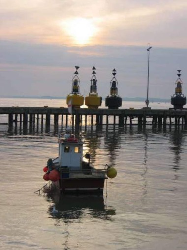 Sunset from the Quay outside the building