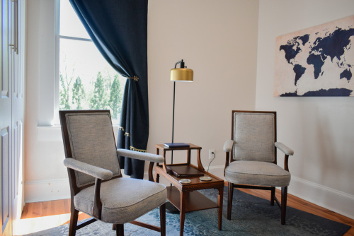 Suite 3 sitting room has garden views & Queen Murphy bed upon request