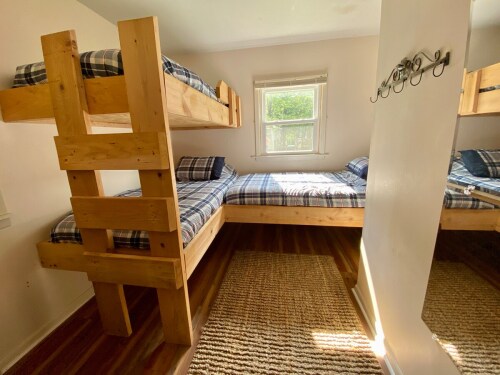 Second bedroom, bunk bed, there is a closet and dresser as well.  