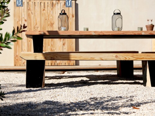 Table de repas extérieure fabrication maison
