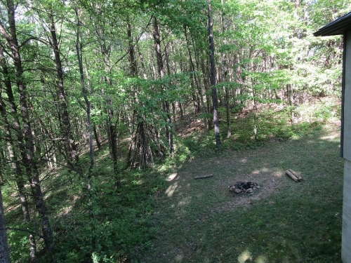Fire ring in the side yard.