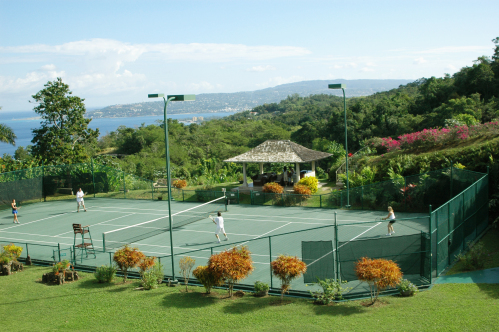 Tennis Court and Pavilion Viewing Area