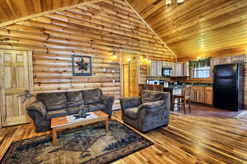 Sitting Area, with Couch, Chair and Coffee Table, Kitchen beyond