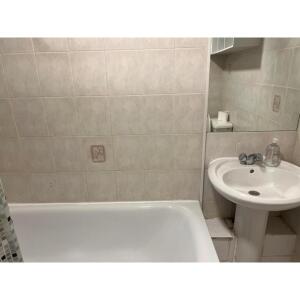 This photo represents the bathroom inside the flat. 