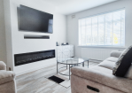 Living room: Comfy seating + Smart TV