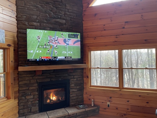After a day of hiking, watch your favorite game on the 65" TV. Just bring your app login
