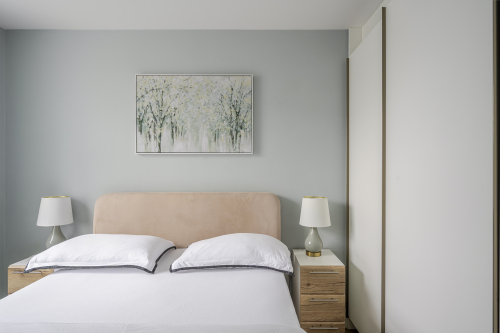 Retreat to this serene and stylish bedroom, designed for ultimate comfort and relaxation. With plush bedding, elegant décor, and soft ambient lighting, it offers a peaceful, luxurious haven to unwind and recharge.