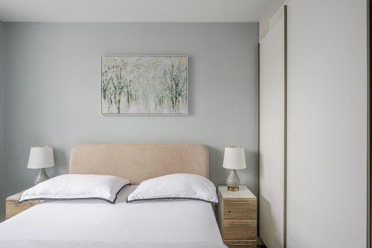 Retreat to this serene and stylish bedroom, designed for ultimate comfort and relaxation. With plush bedding, elegant décor, and soft ambient lighting, it offers a peaceful, luxurious haven to unwind and recharge.