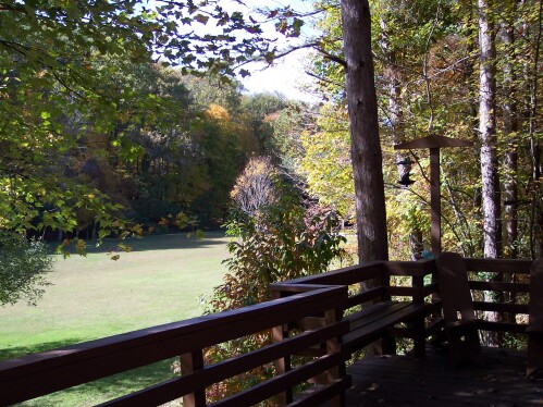 View of field from cabin deck