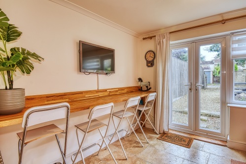 Family Room with Breakfast Bar & Stools