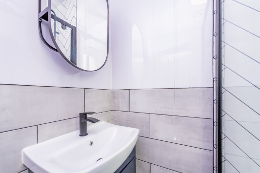 Shower room and sink area