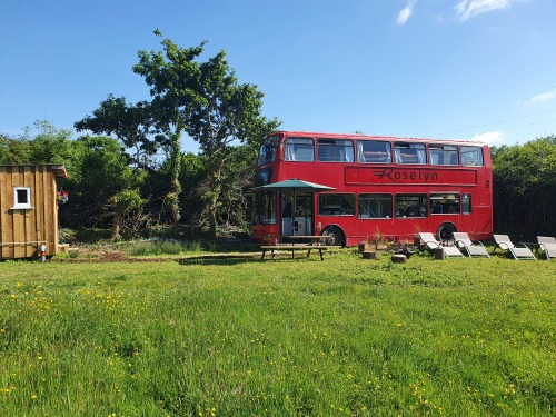 Family-Double Decker Bus-Cabin-Countryside view-Private Bathroom - Base Rate