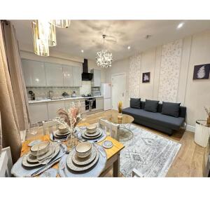 This photo represents the living/kitchen of the flat. 