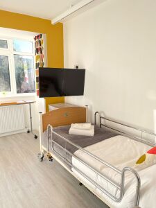 In the accessible bedroom there is a profiling bed