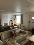 Comfortable sofa in living room