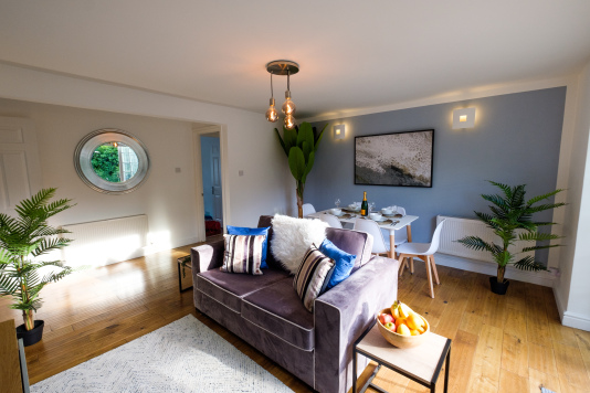 The comfortable living/dining area.