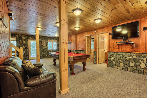 View from Couch, in Pool Table and Entertainment Room (No TV access - Bring DVD's)