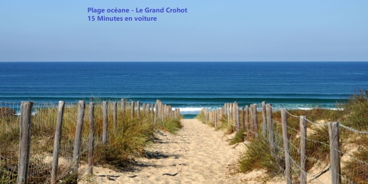 A 15 mn en voiture la plage océane