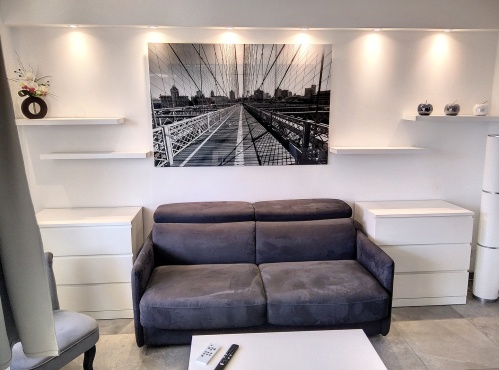 canapé lit dans le salon