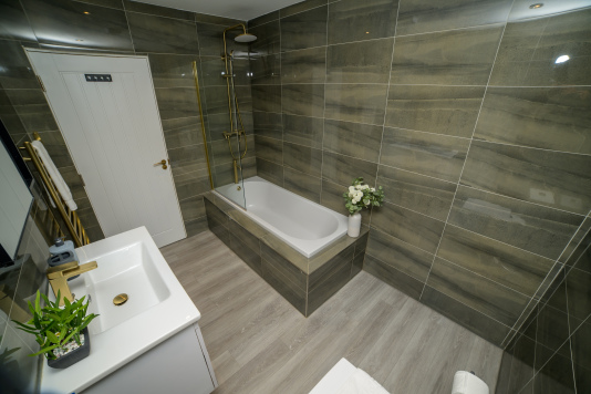 Clean and modern bathroom designed for comfort and convenience.