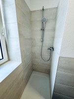Modern bathroom with walk-in shower